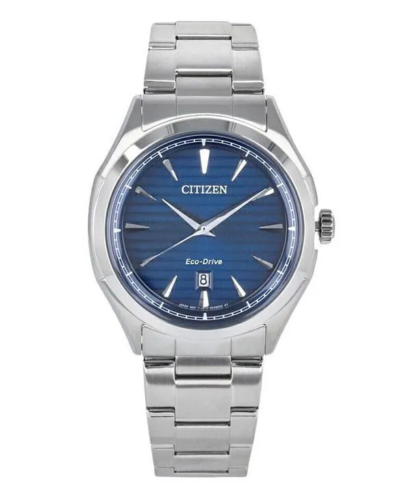 Montre pour homme Citizen Core Collection en acier inoxydable avec cadran bleu Eco-Drive AW1750-85L 100M