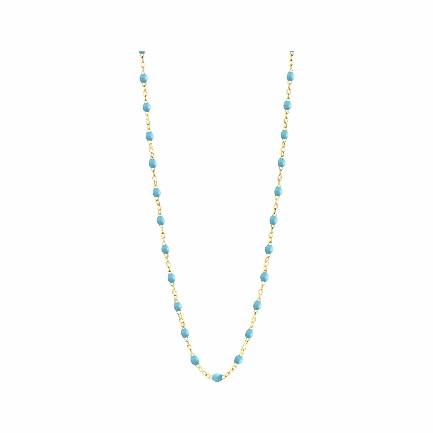 Collier Gigi Clozeau Classique en or jaune et résine turquoise vert, 42cm