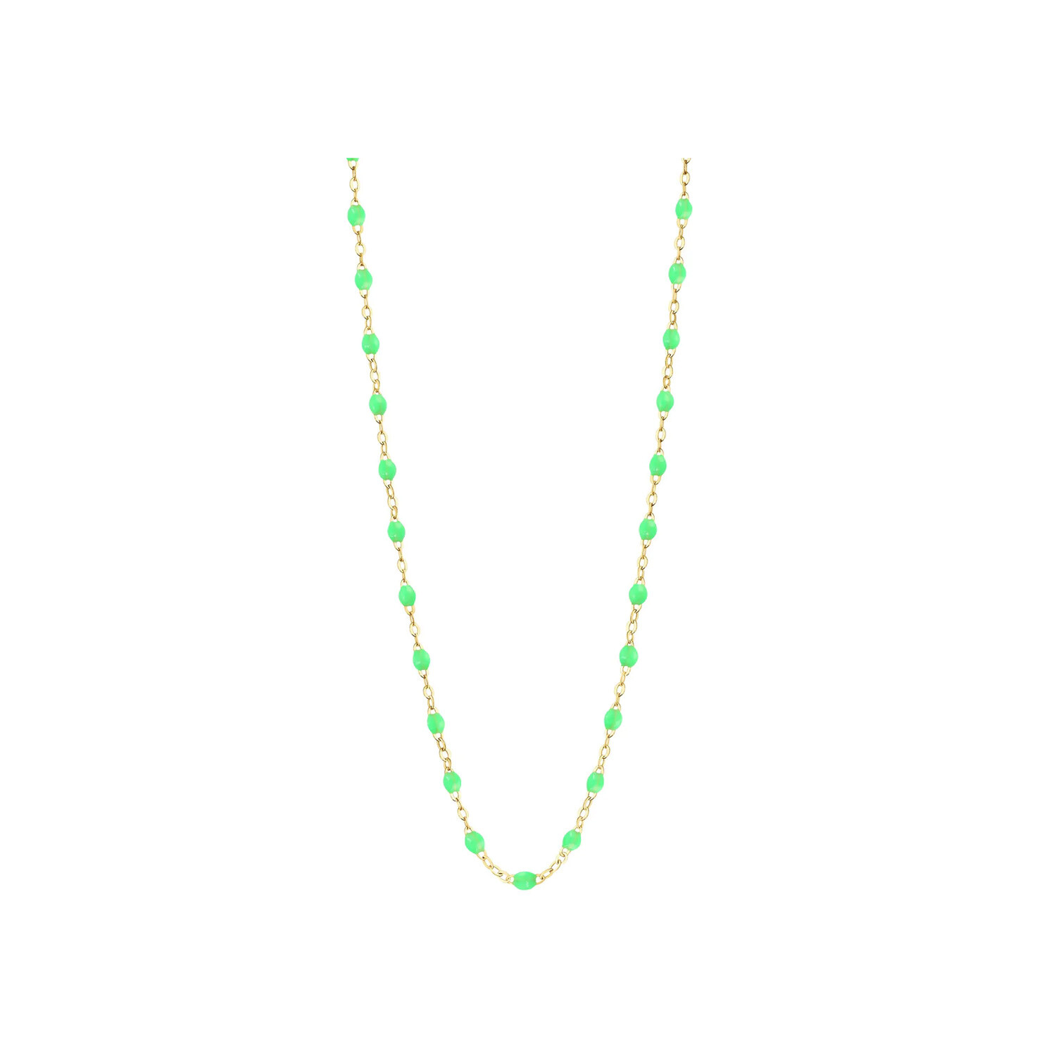 Collier Gigi Clozeau Classique en or jaune et résine vert fluo, 42cm