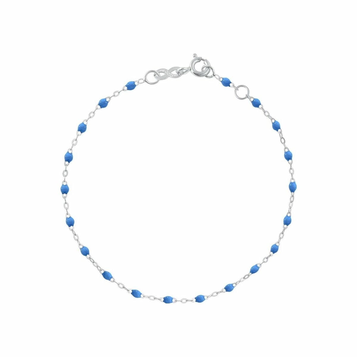 Achat Bracelet Gigi Clozeau Classique en or blanc et résine bleu fluo, 17cm