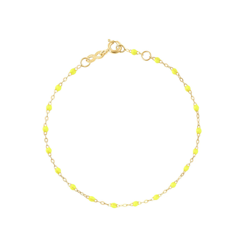Achat Bracelet Gigi Clozeau Classique en or jaune et résine jaune fluo, 17cm