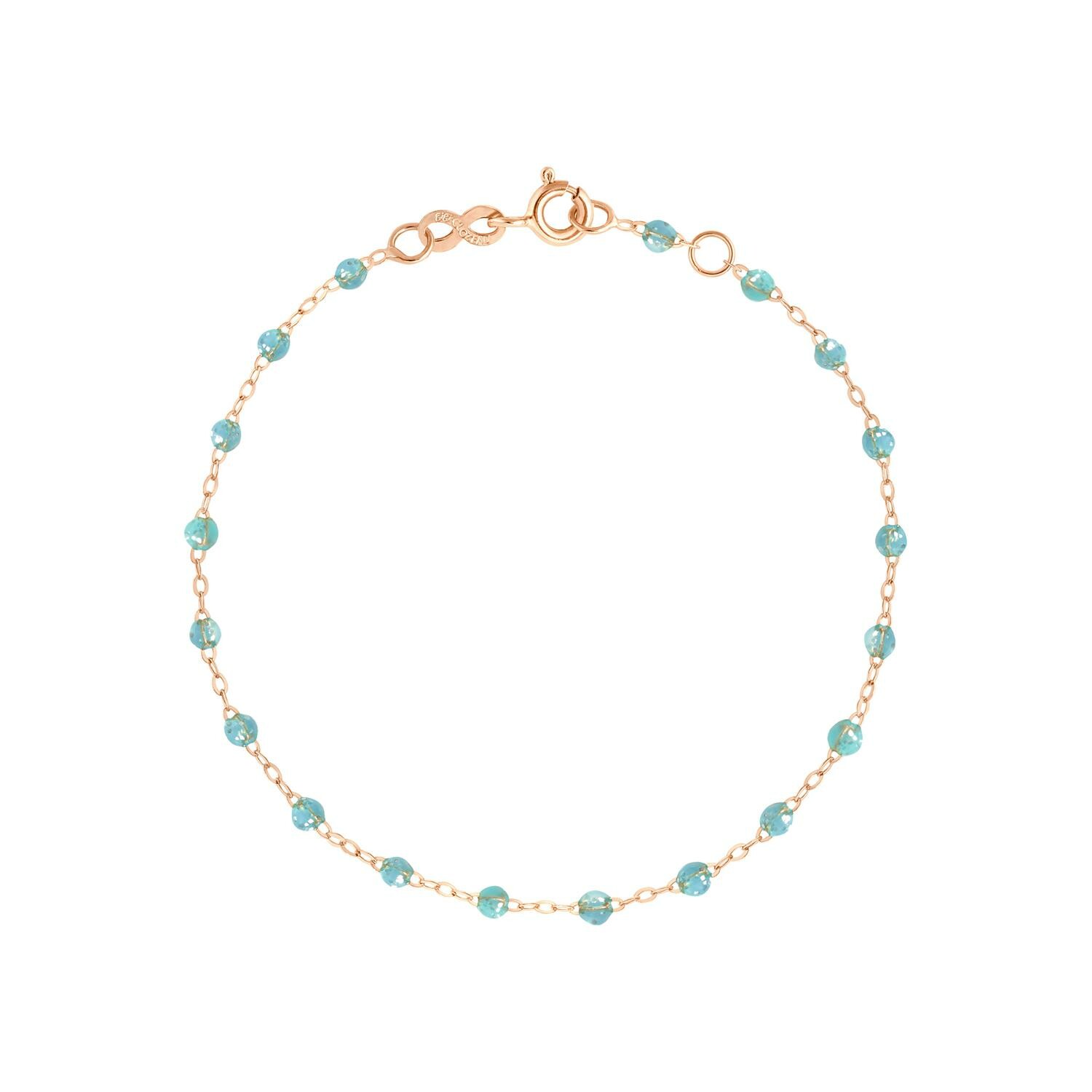 Achat Bracelet Gigi Clozeau Classique en or rose et résine aqua, 17cm