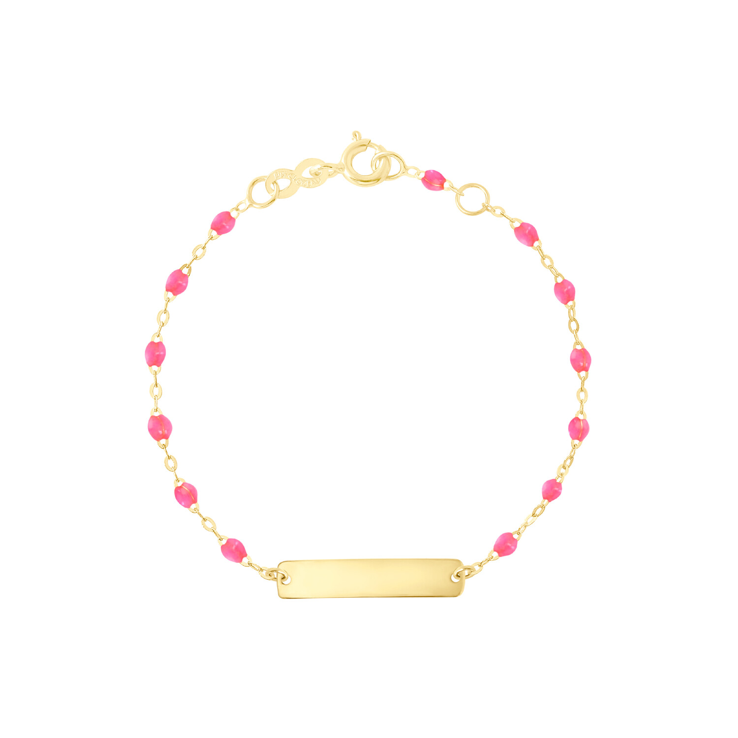 Achat Bracelet Gigi Clozeau Little Gigi en or jaune et résine rose fluo, taille 13cm
