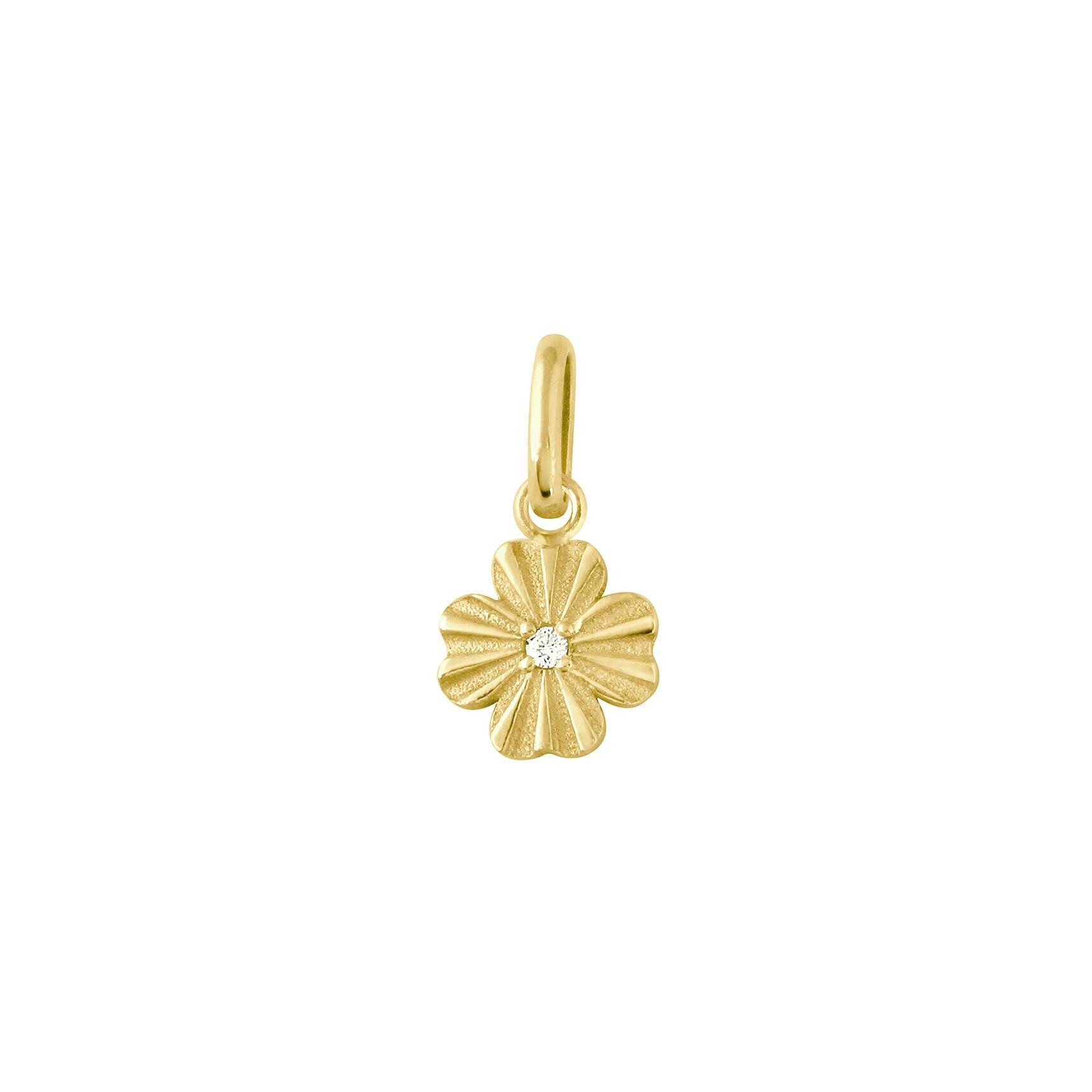 Pendentif Gigi Clozeau Trèfle Lumière en or jaune et diamant