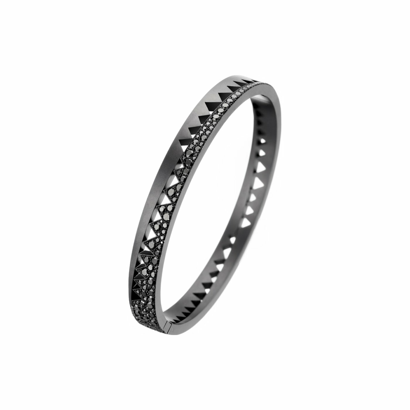 Achat Bracelet Akillis bangle Capture Me en titane dlc noir semi pavé de diamants noirs