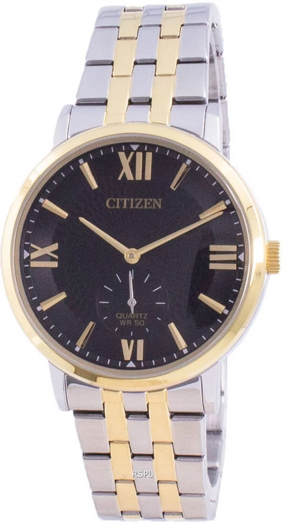 Montre Citizen Black Dial en acier inoxydable Quartz BE9176-76E pour homme