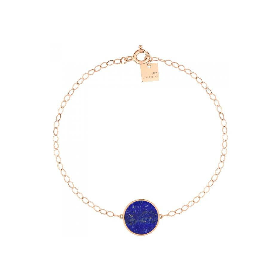 Achat Bracelet Ginette NY EVER DISC en or rose et lapis lazulis