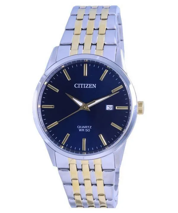 Montre pour homme Citizen Blue Dial Two Tone Acier Inoxydable Quartz BI5006-81L