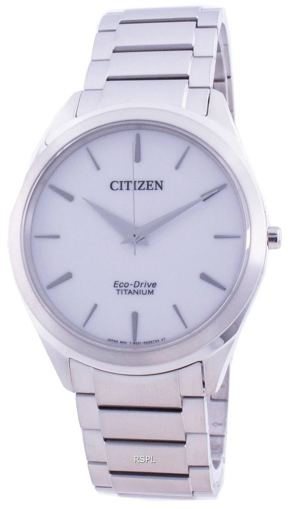 Montre pour homme Citizen White Dial Titanium Bracelet Eco-Drive BJ6520-82A
