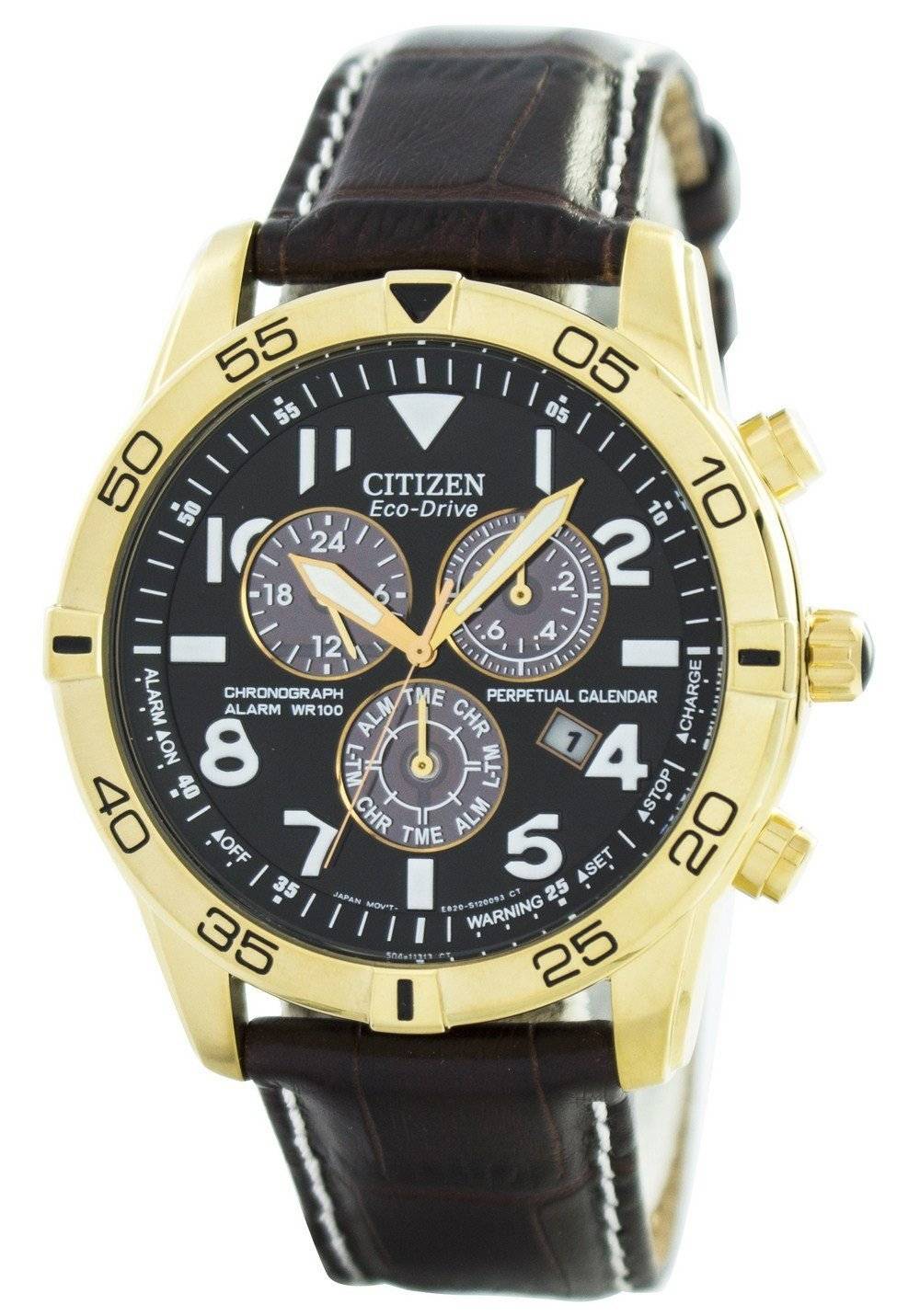 Montre Citizen Eco-Drive quantième perpétuel chronographe alarme 100M BL5472-01F masculine