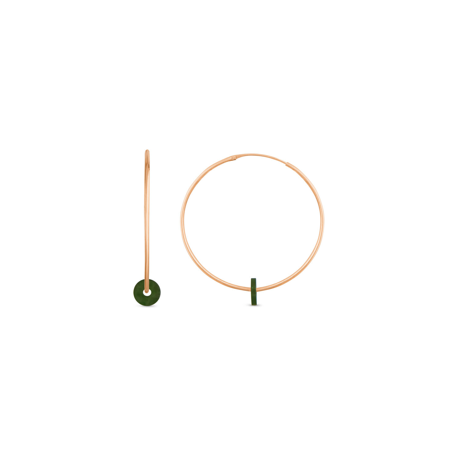 Achat Boucles d'oreilles créoles GINETTE NY DONUT en or rose et jades