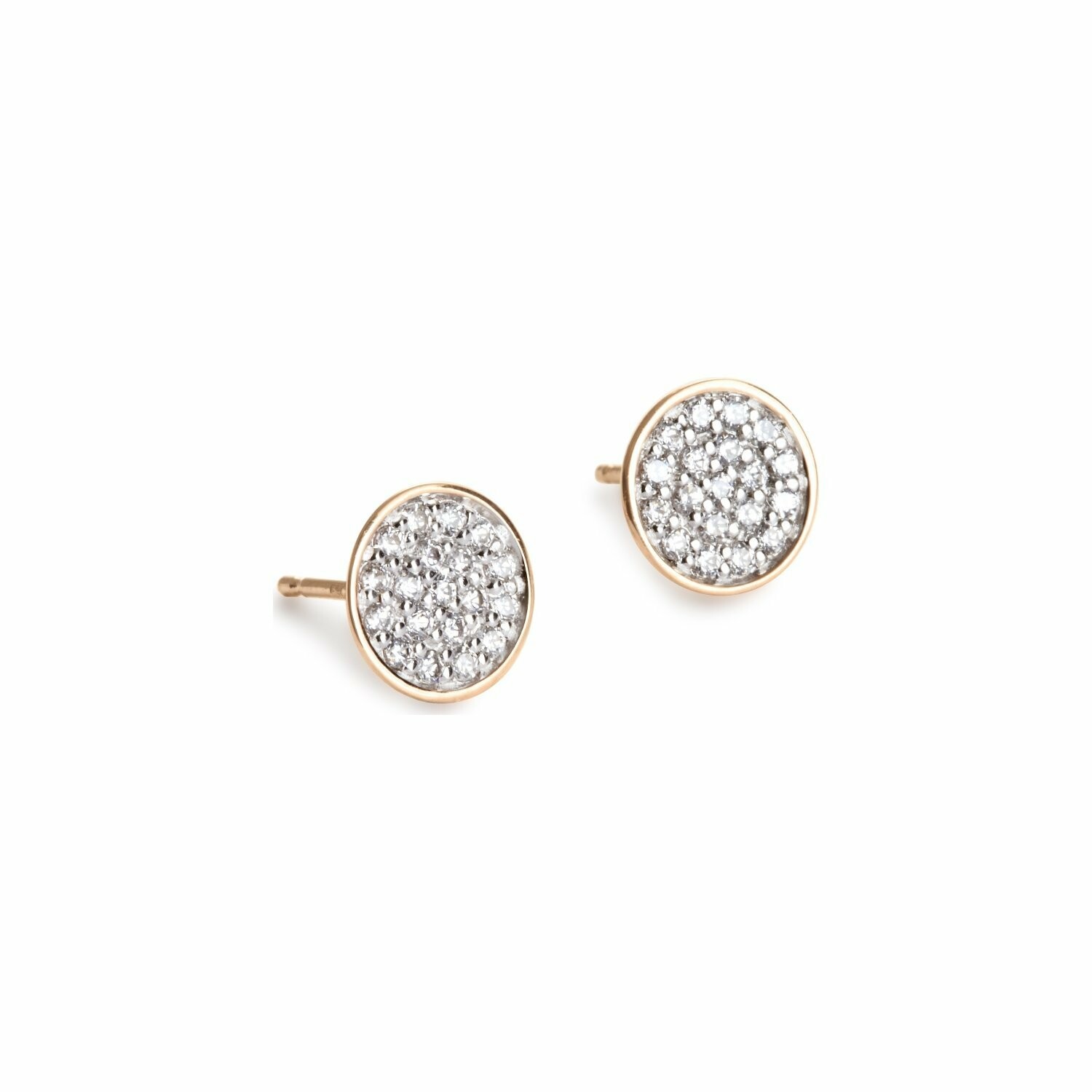 Achat Boucles d'oreilles Ginette NY DIAMOND SEQUINS en or rose et diamant