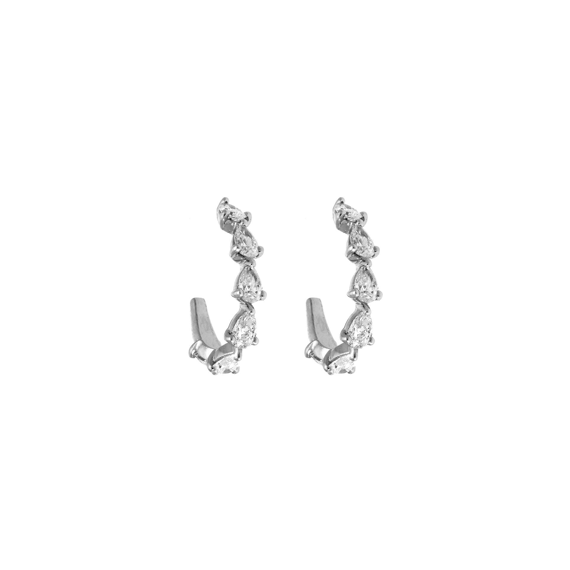 Achat Boucles d'oreilles créoles Créoles en or blanc et diamants