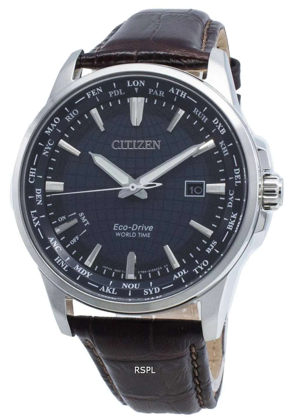 Montre pour homme Citizen Perpetual BX1001-11L, heure du monde, éco-conduite