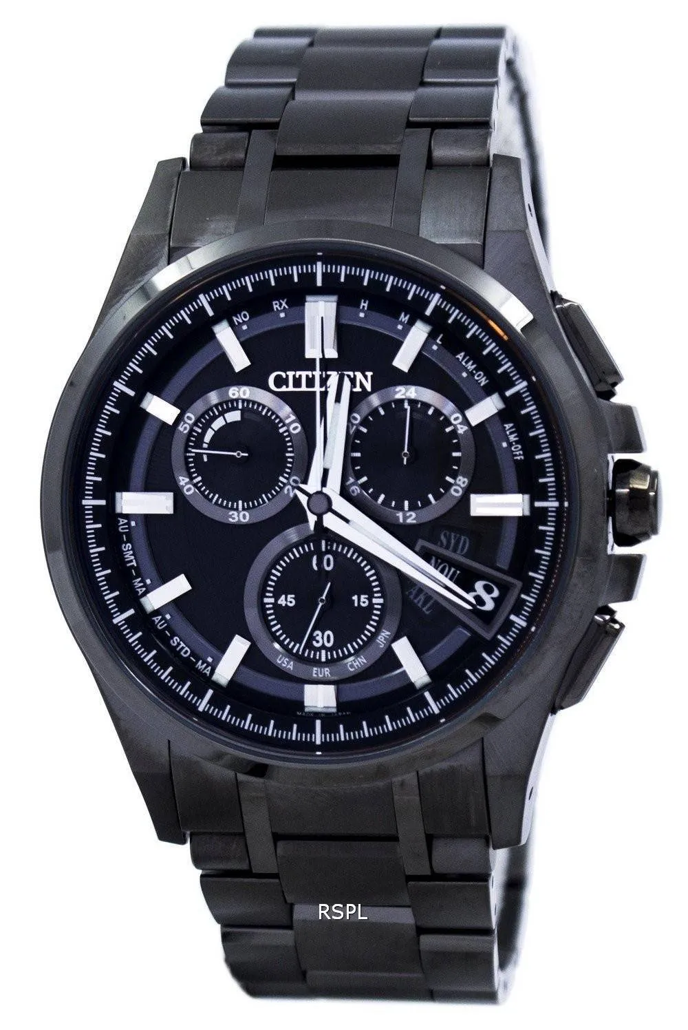 Vol Direct de citoyen Attesa Eco-Drive Chronograph Power Reserve alarme BY0094-87F montre homme