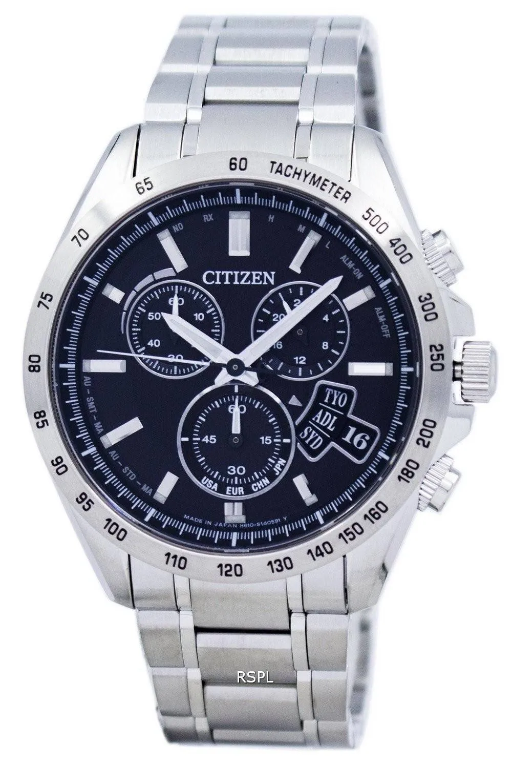 Le citoyen Direct vol Eco-Drive Chronograph mondiale temps Japon a BY0130-51E montre homme