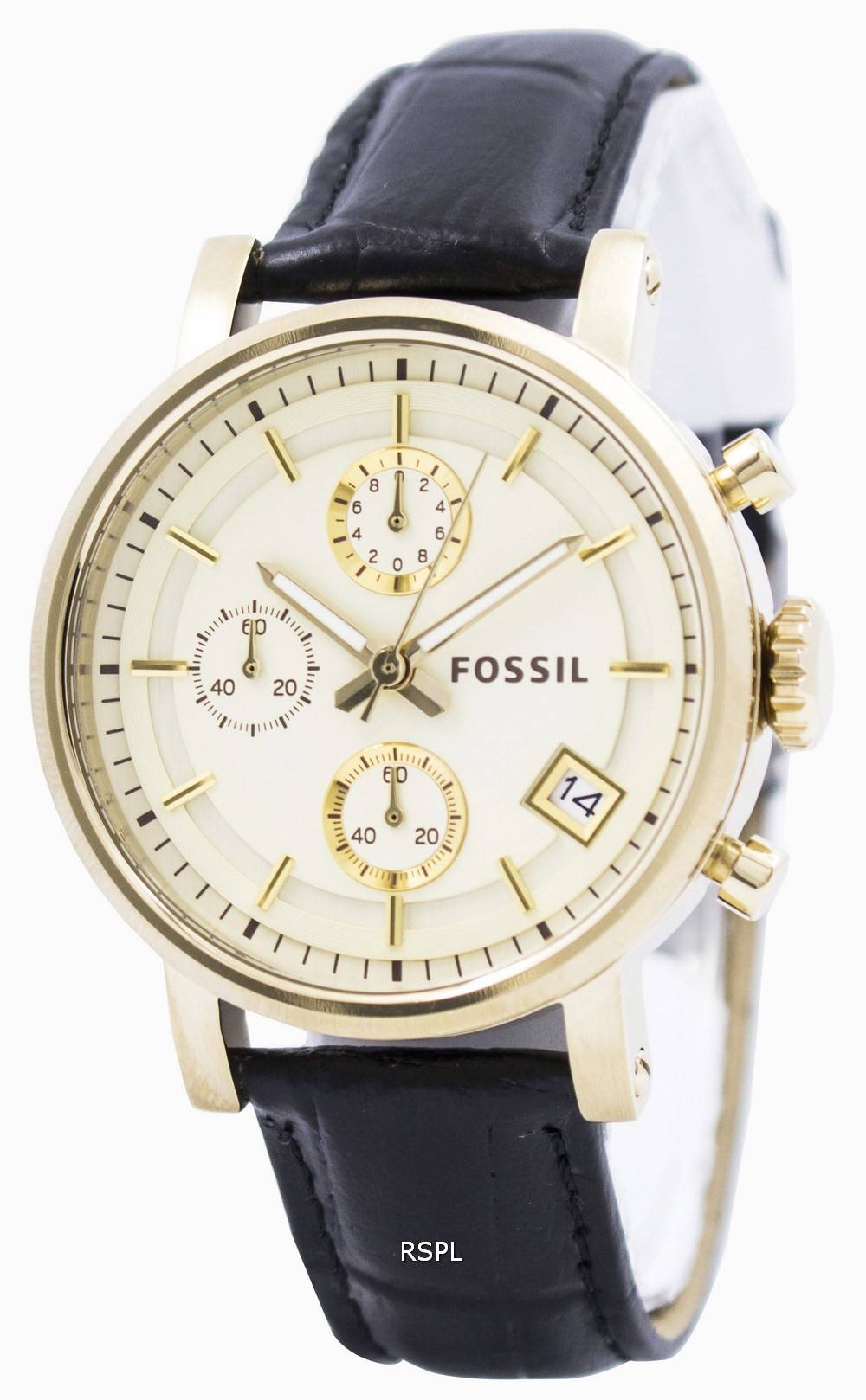 Fossil BoyFriend originale chronographe en acier inoxydable C181019-BLK Montre Femme