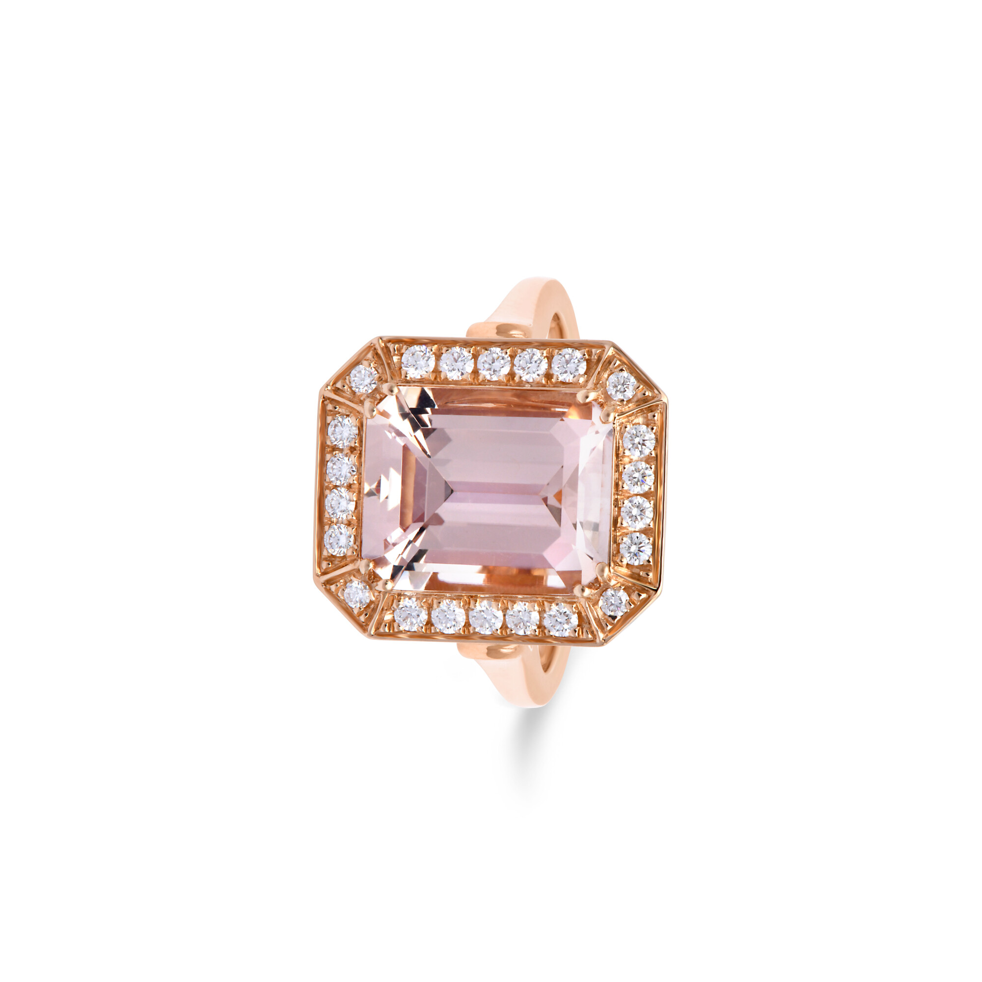 Achat Bague San Marco en or rose, morganite et diamants