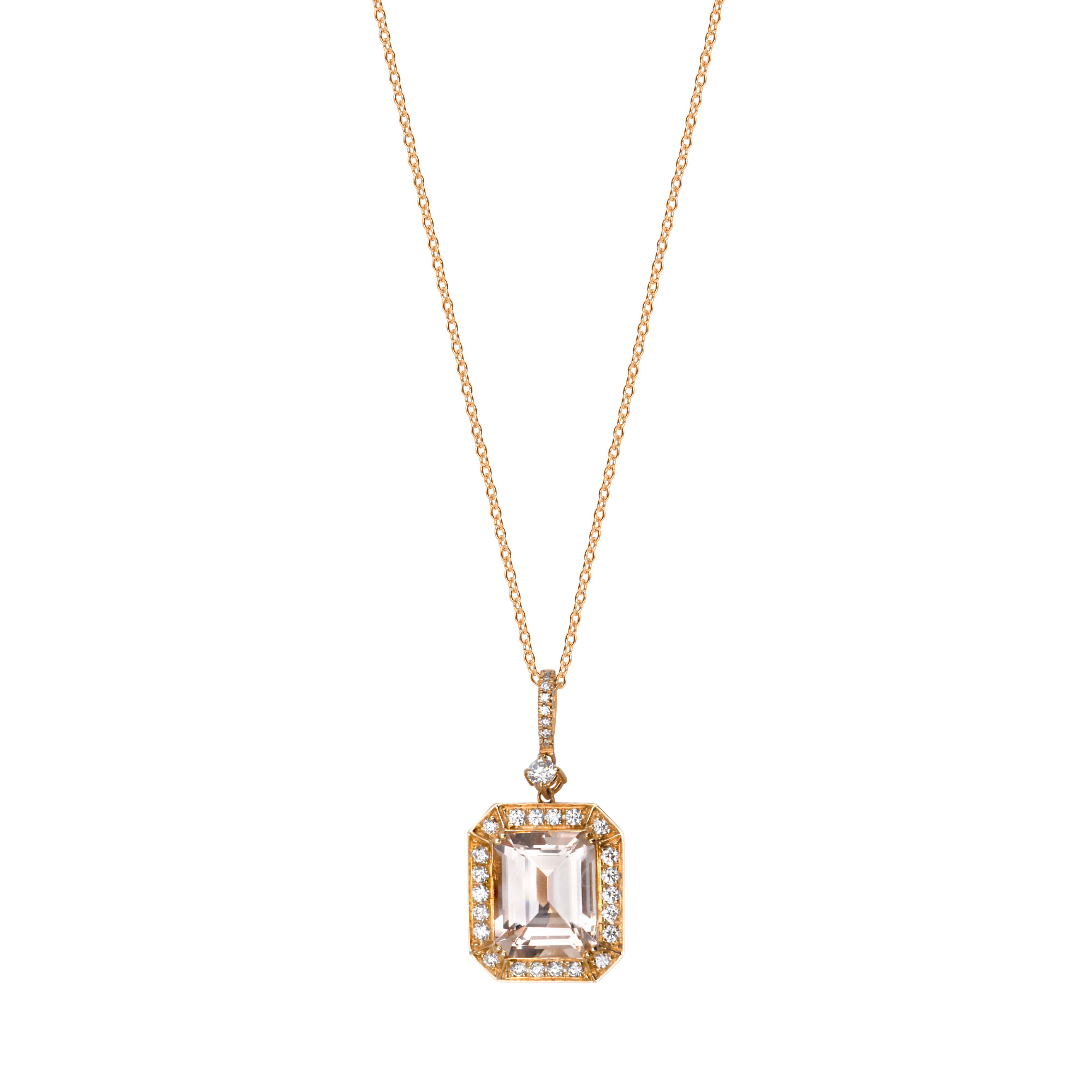 Achat Pendentif San Marco en or rose, morganite et diamants