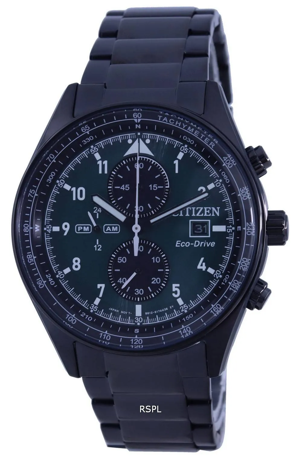 Montre Citizen Chronographe en acier inoxydable Eco-Drive CA0775-87X 100M pour homme