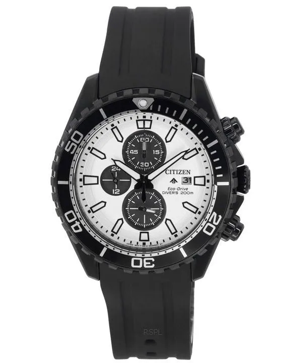Montre pour homme Citizen Promaster Marine Eco-Drive chronographe cadran blanc Diver CA0825-05A 200M