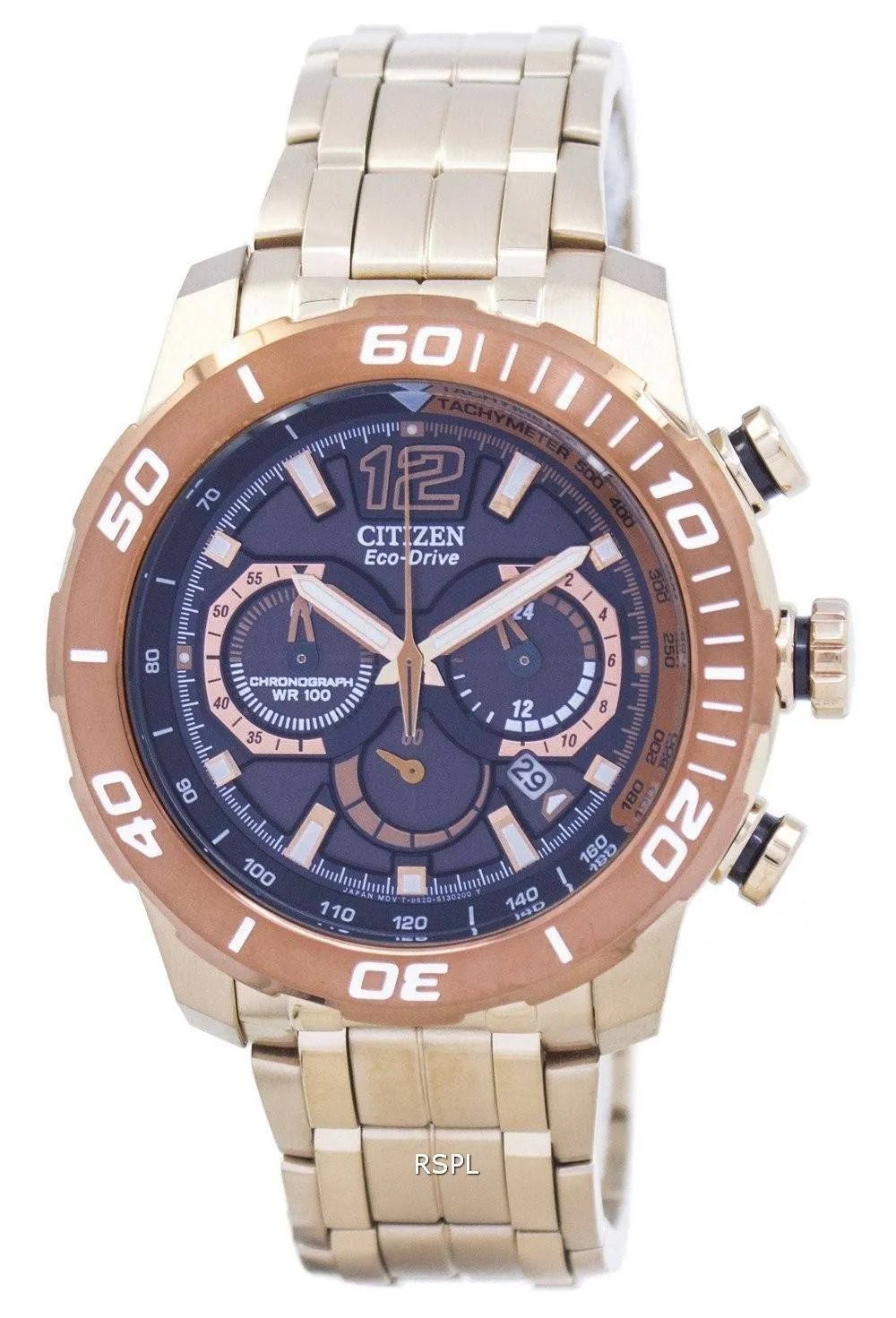 Montre Citizen Eco-Drive chronographe tachymètre analogique CA4086-56E masculine