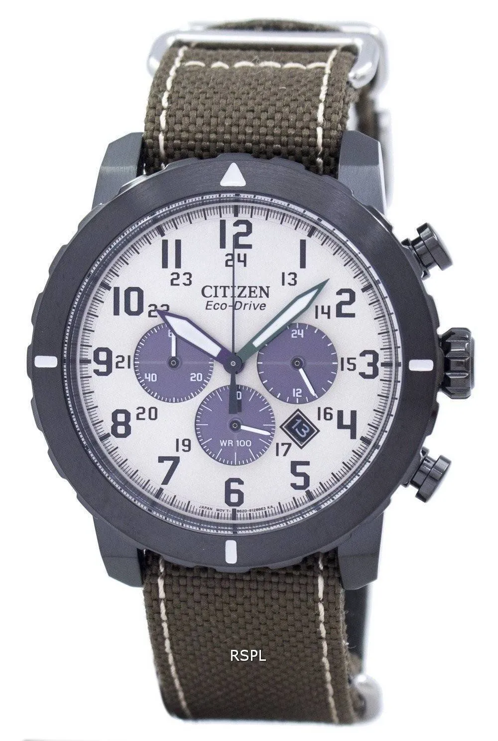 Montre chronographe militaire Citizen Eco-Drive CA4095 - 04H masculin