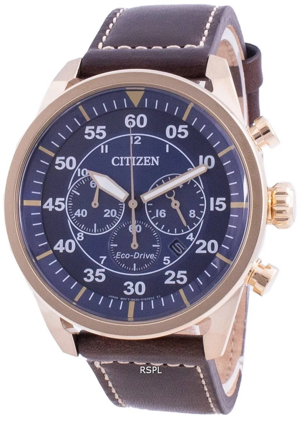 Montre Citizen Chronographe en cuir de veau Eco-Drive CA4213-26L 100M pour homme