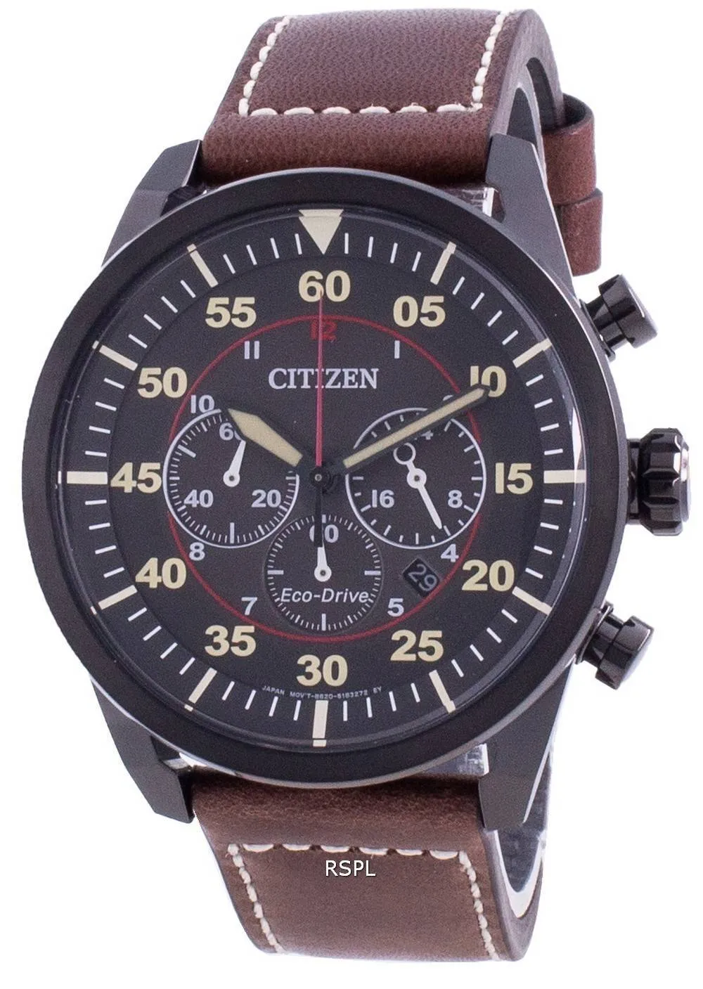 Montre Citizen Chronographe en cuir de veau Eco-Drive CA4218-14E 100M pour homme