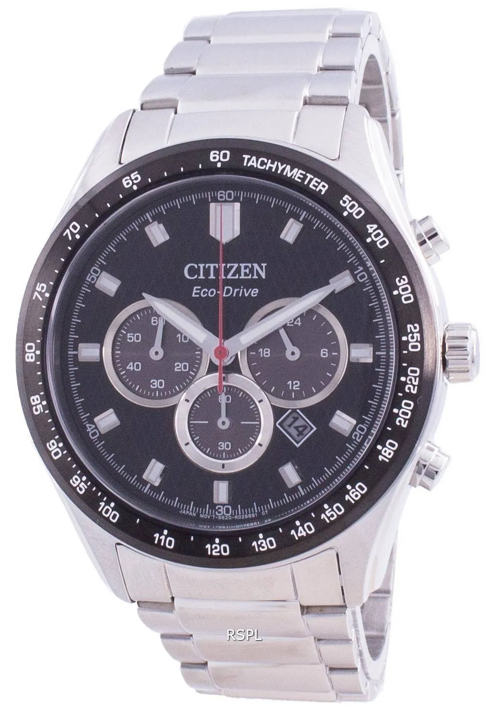 Montre Citizen Black Dial Chronograph Eco-Drive CA4454-89E 100M pour homme