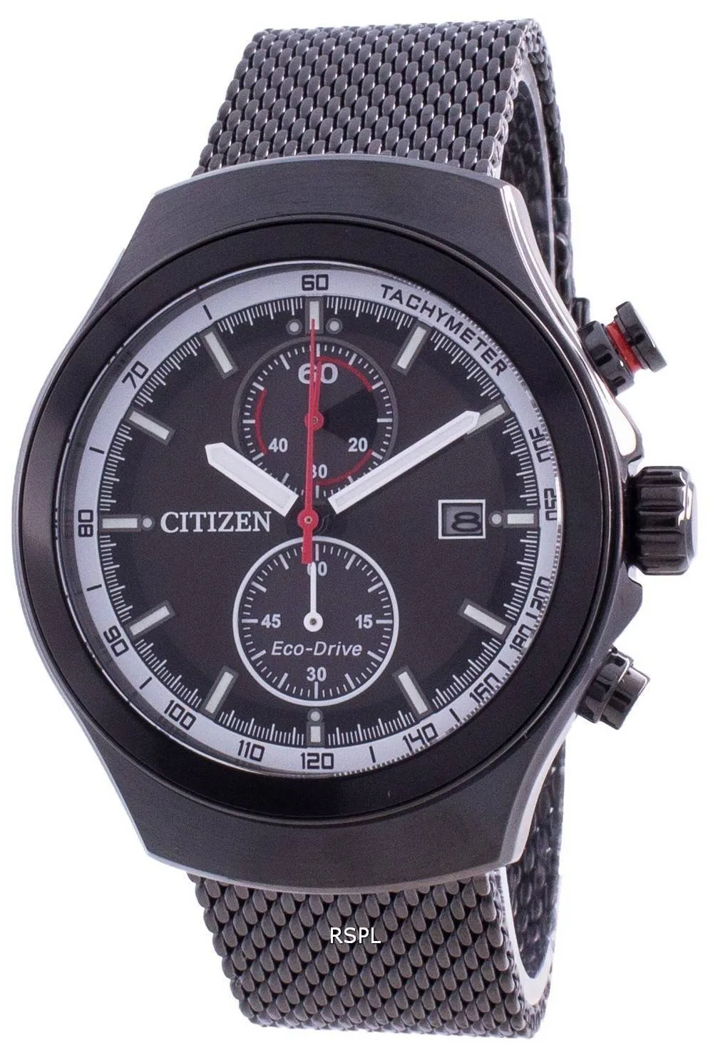 Montre Citizen Black Dial chronographe Eco-Drive CA7015-82E 100M pour homme