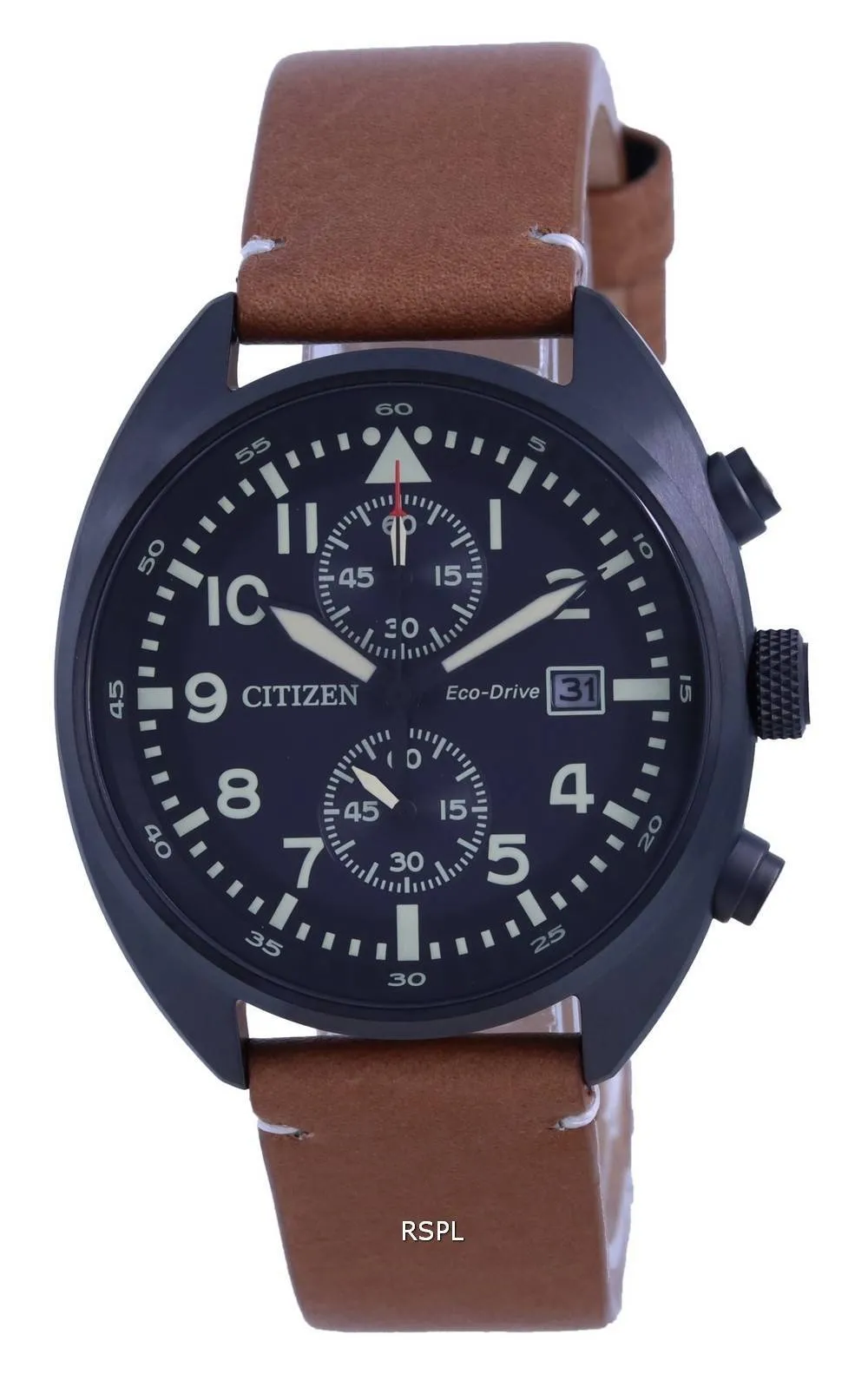 Montre Citizen Chronographe Cadran Noir Cuir Eco-Drive CA7045-14E 100M Homme