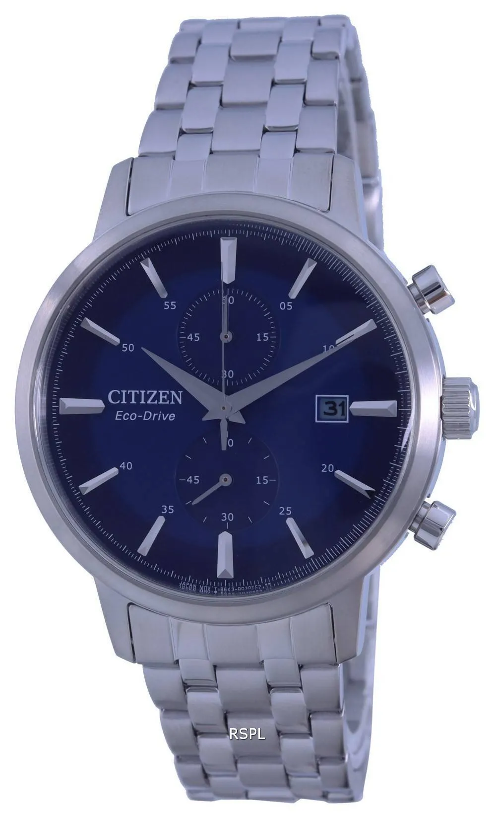 Montre Citizen Classic Blue Dial en acier inoxydable Eco-Drive CA7060-88L pour homme