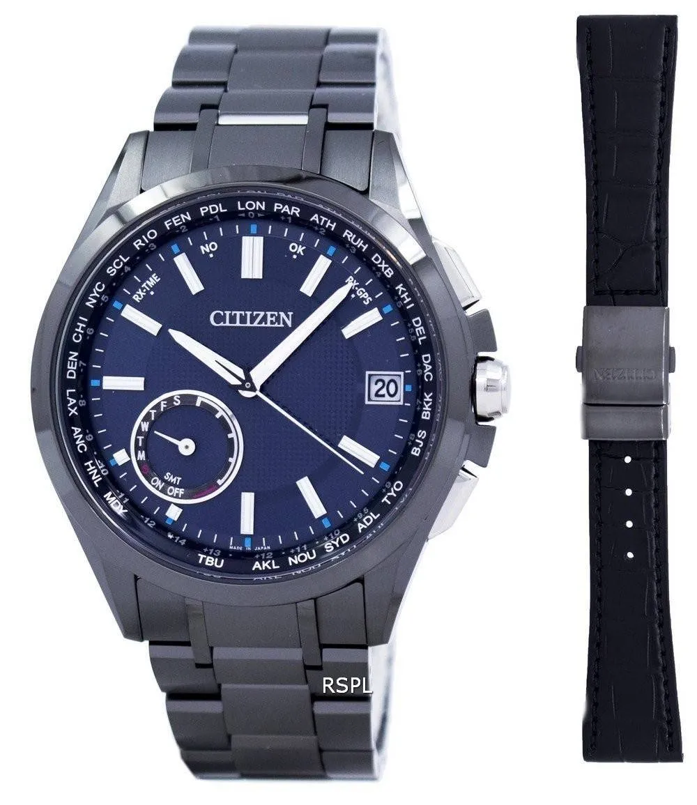 Attesa Citizen Eco-Drive Satellite vague calendrier perpétuel Japon fait GPS CC3015 - 57L montre homme