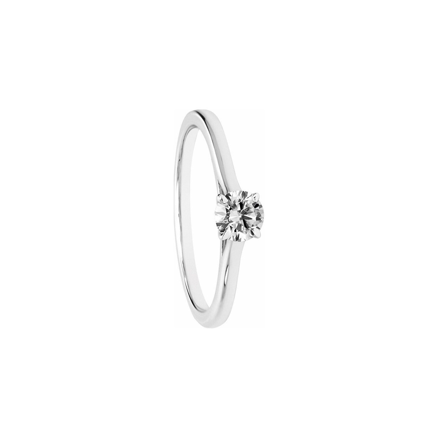 Achat Solitaire Laura lisse en or blanc 18 carats et diamant 0.3ct