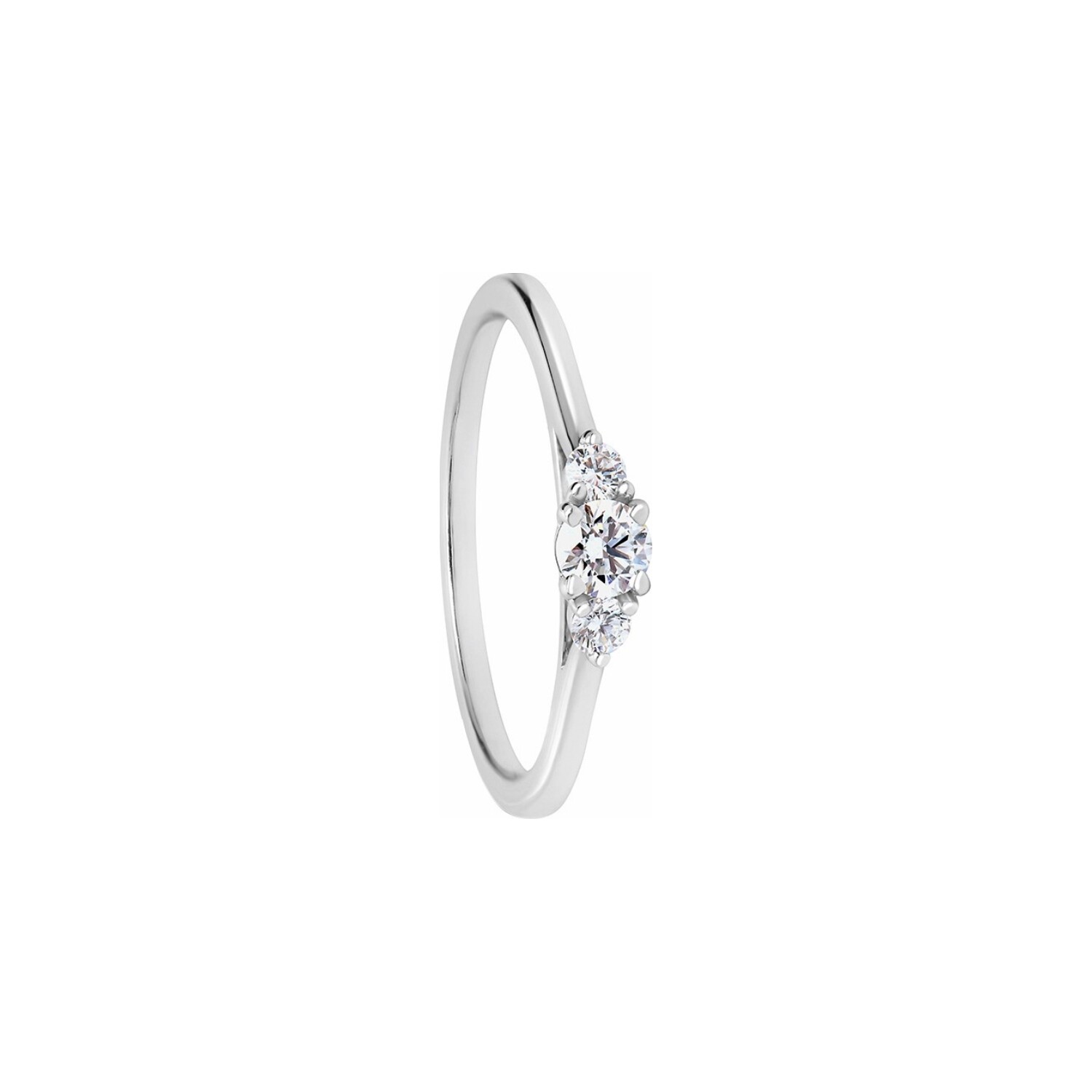 Achat Solitaire Alice en or blanc 18 carats et diamants 0.15ct + 0.08ct