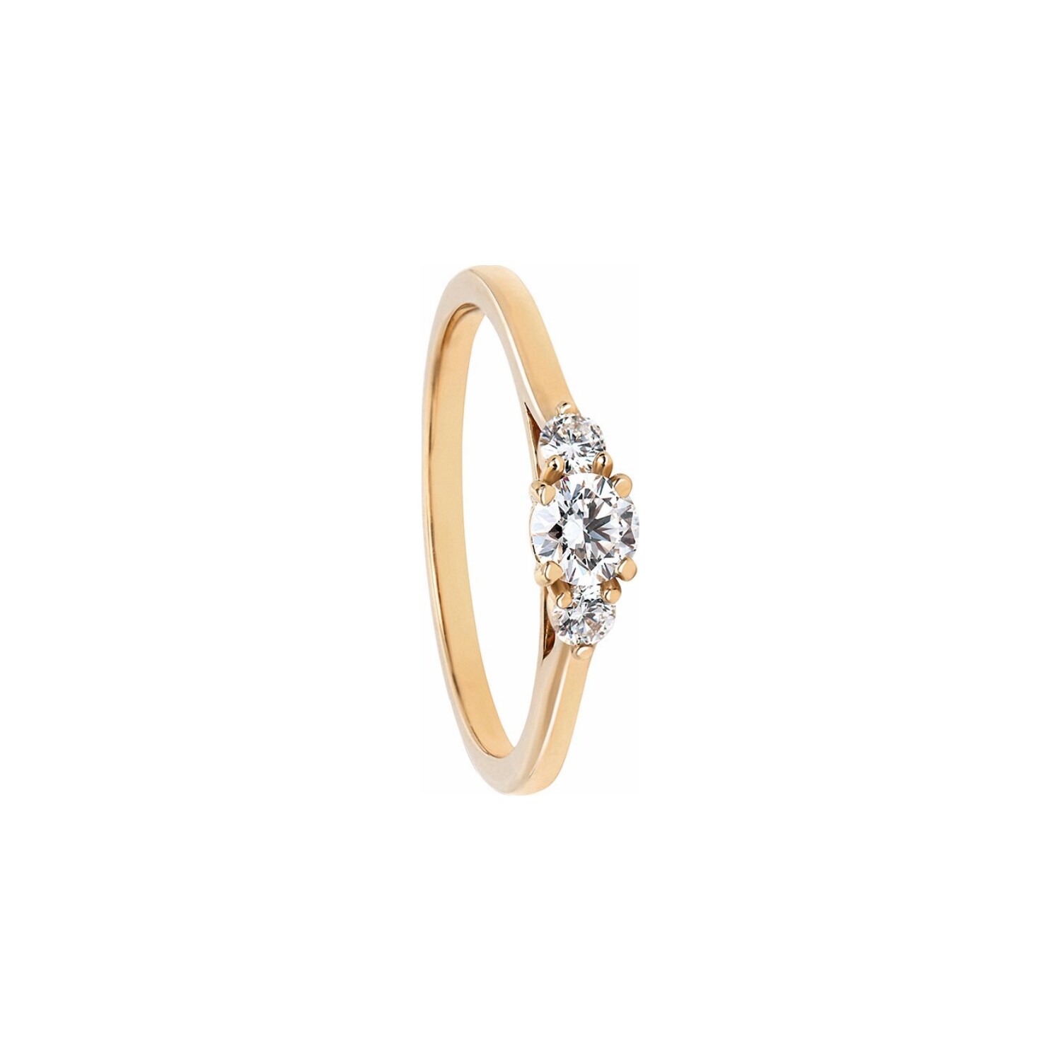 Achat Solitaire Alice en or jaune 18 carats et diamants 0.25ct + 0.11ct