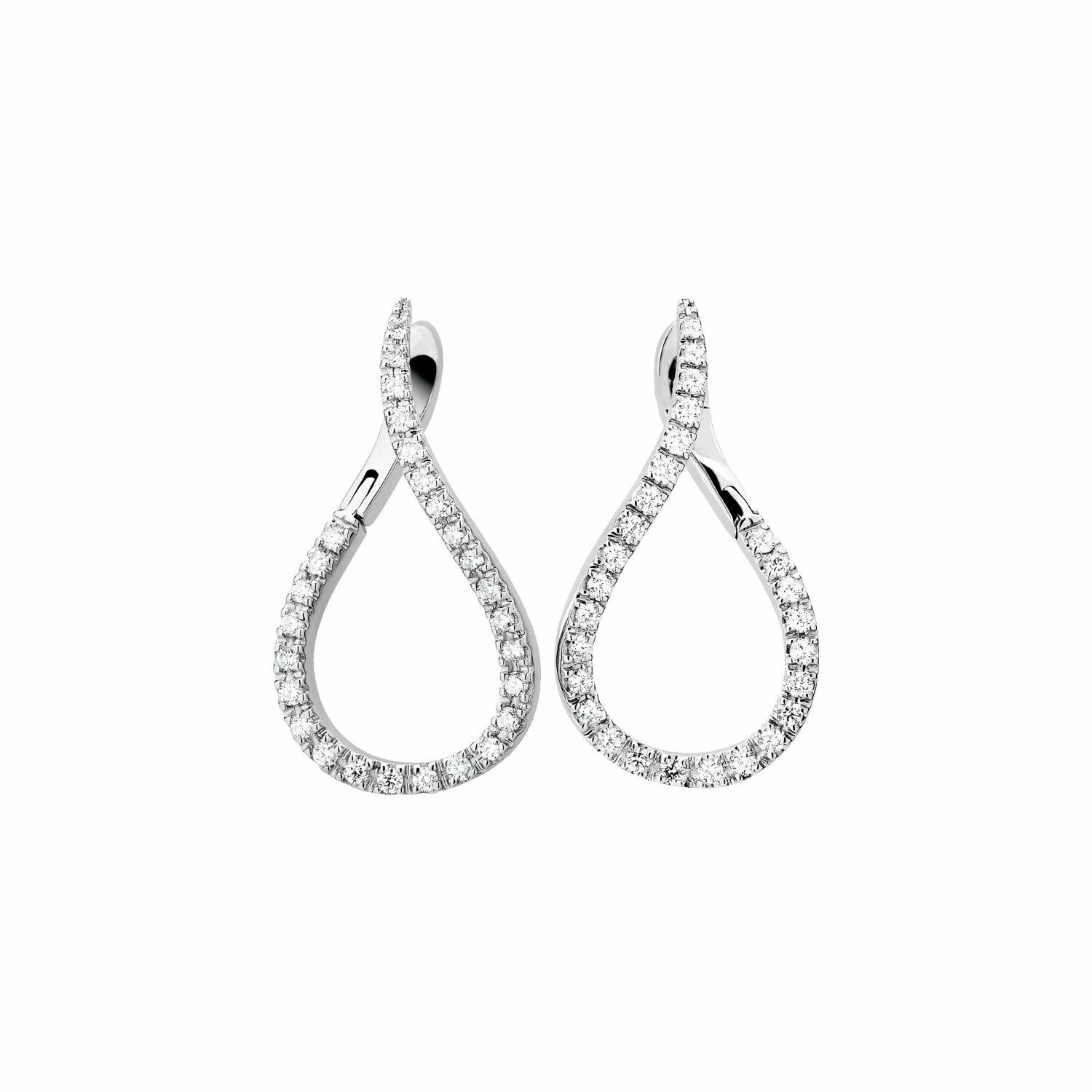 Achat Boucles d'oreilles Bulles en or blanc et diamants