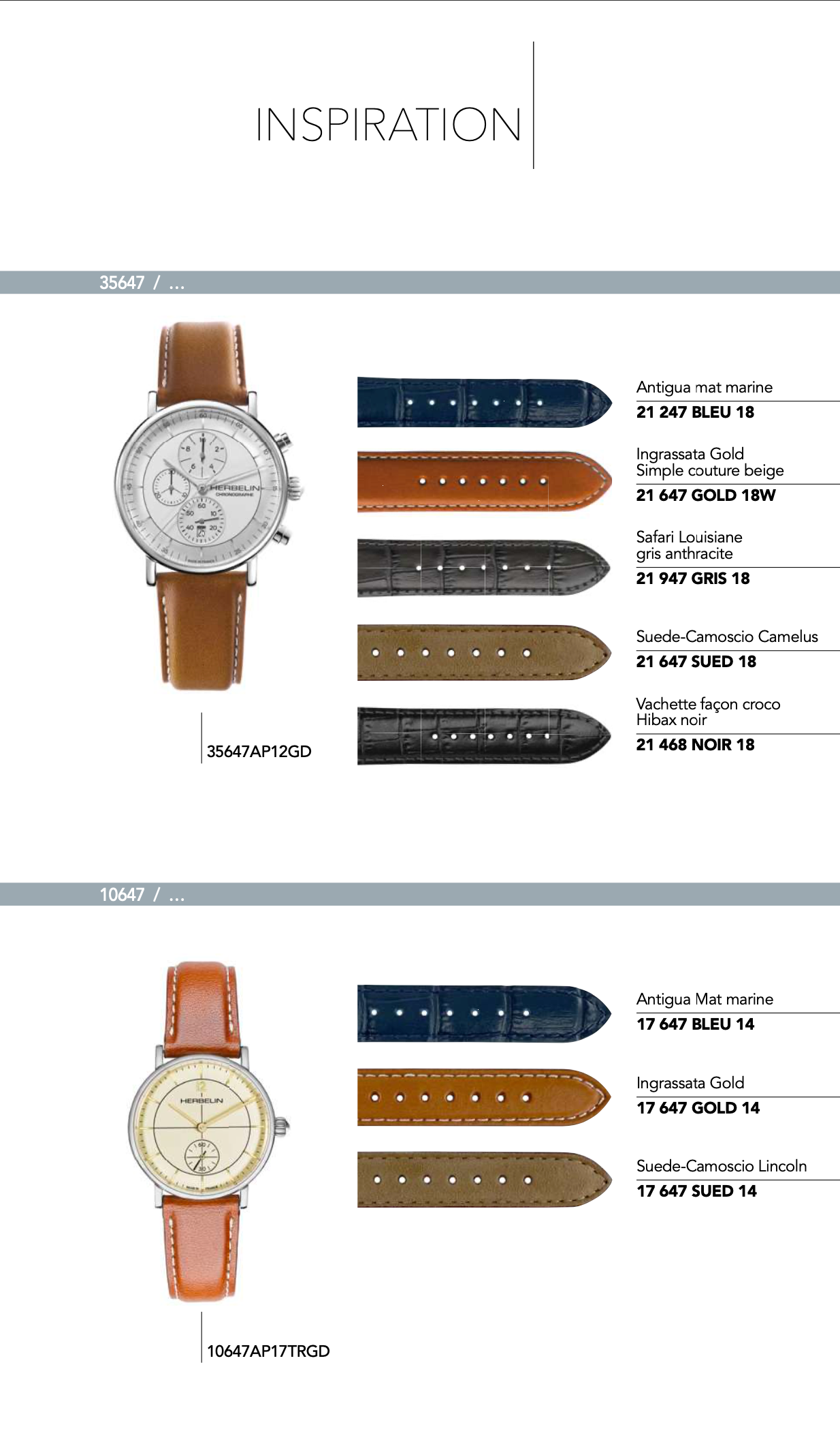 Recharge Bracelet en cuir pour montre*Inspiration * 35647 / ...10647 / ...