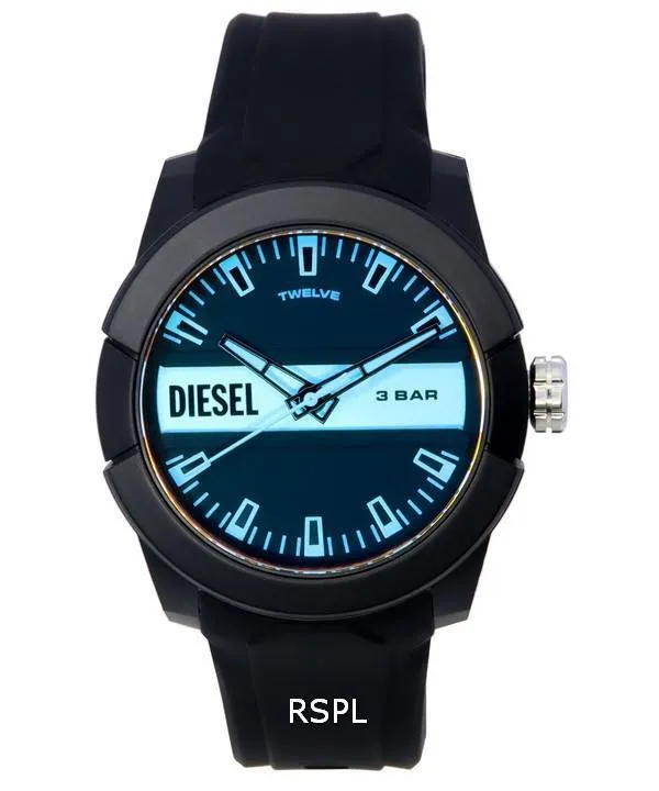 Diesel Double Up Bracelet en silicone Cadran multicolore Quartz DZ1982 Montre pour homme