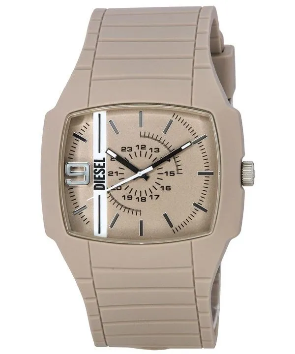 Montre Homme Diesel Cliffhanger 2.0 Bracelet en Silicone Cadran Beige Quartz DZ2167