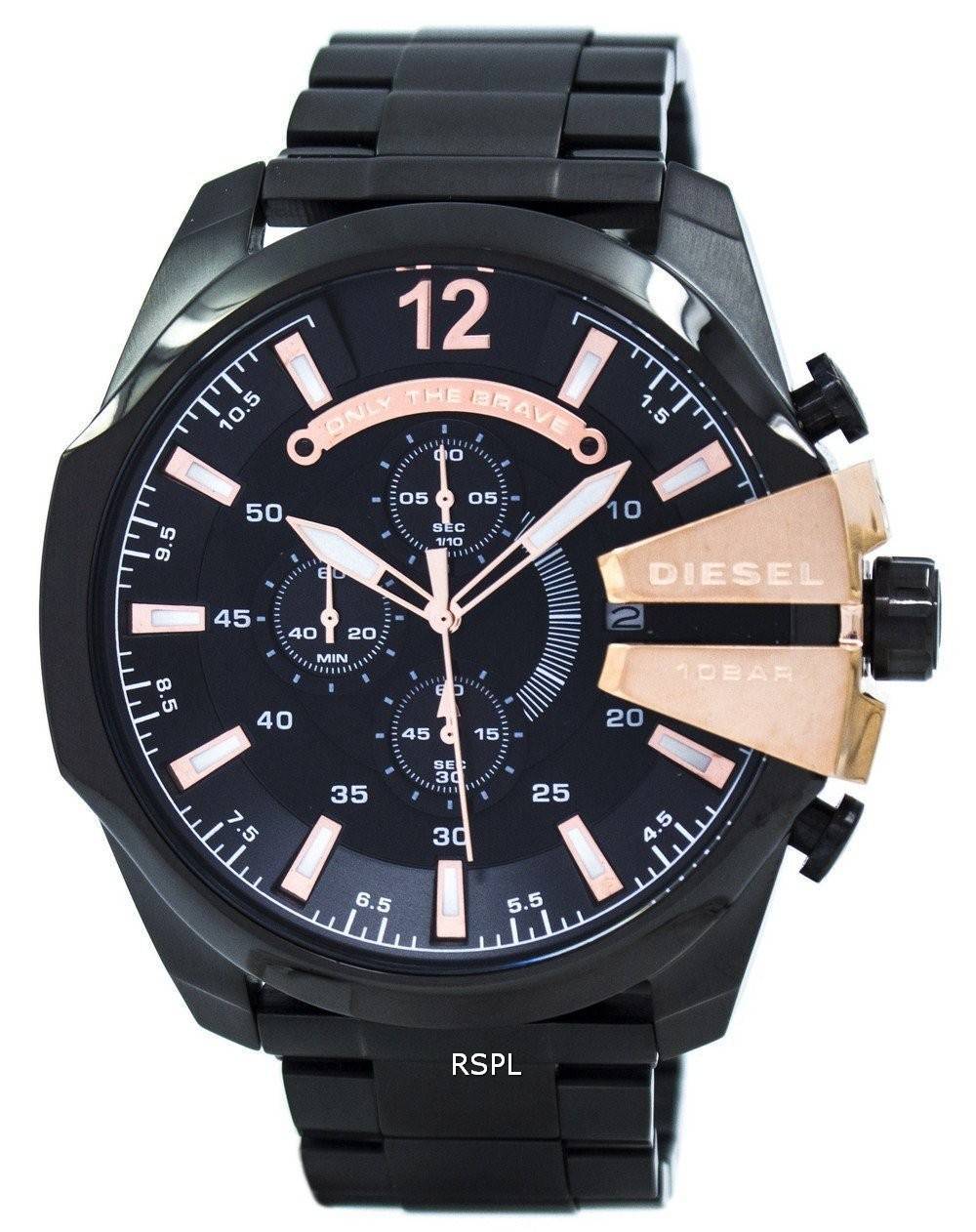 Chef de Quartz diesel Chronograph noir cadran DZ4309 montre homme