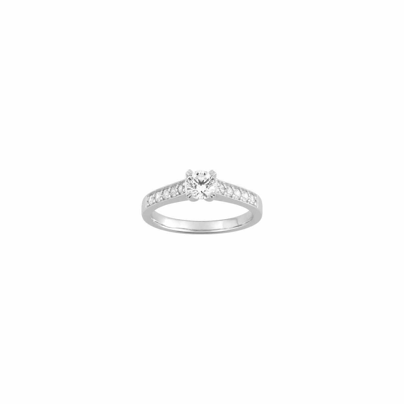 Achat Bague en or blanc et diamant central