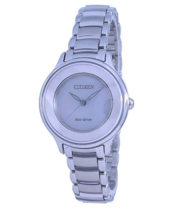 Montre Citizen Eco-Drive EM0380-57D en acier inoxydable avec cadran argenté pour femme