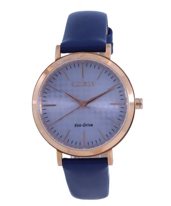 Montre Citizen pour femme avec cadran argenté et bracelet en cuir Eco-Drive EM0763-07A 100M