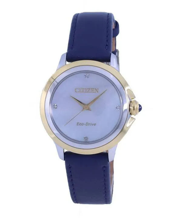 Montre pour femme Citizen Ceci Diamond Accents avec bracelet en cuir Eco-Drive EM0794-03Y