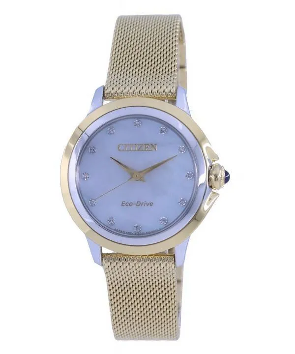 Montre pour femme Citizen Ceci Diamond Accents en acier inoxydable Eco-Drive EM0794-54D