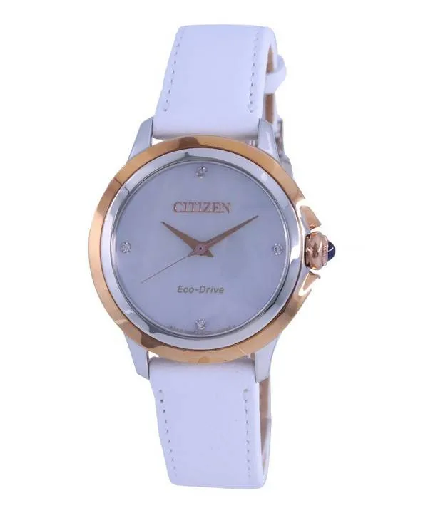 Montre pour femme Citizen Ceci Diamond Accents avec bracelet en cuir Eco-Drive EM0796-08Y