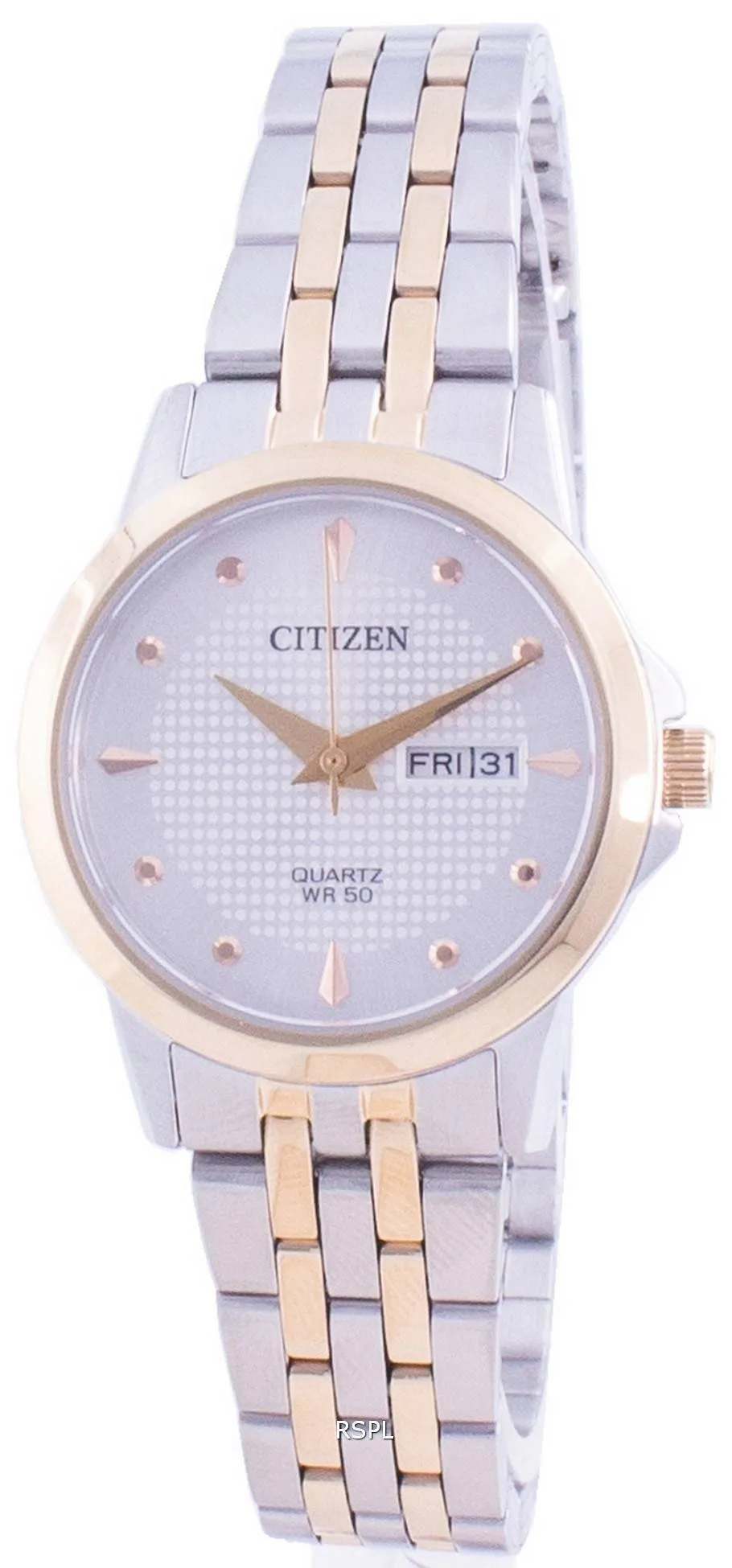 Montre Citizen Silver Dial en acier inoxydable à quartz EQ0605-53A pour femme