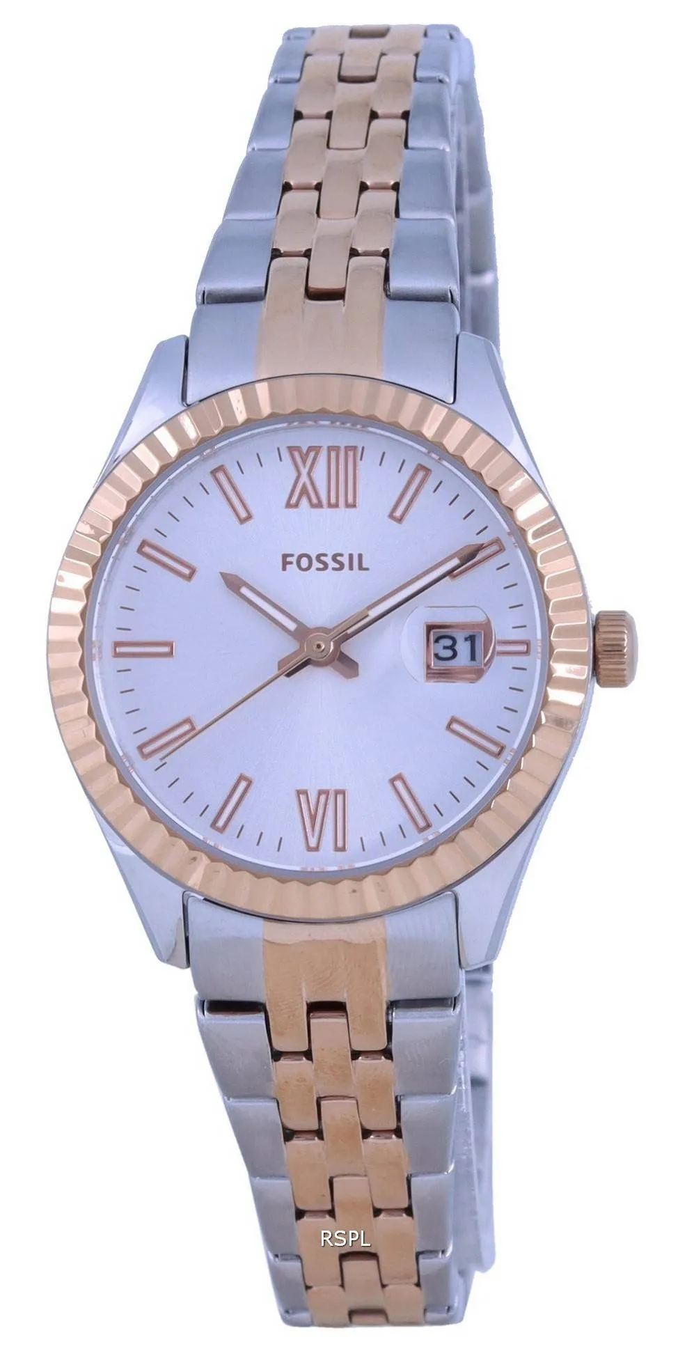 Montre pour femme Fossil Scarlette Micro cadran argentÃ© en acier inoxydable Quartz ES4989